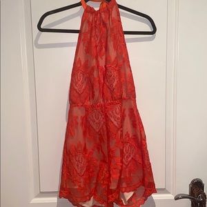 Aqua by Bloomingdales Bright orange lace r…